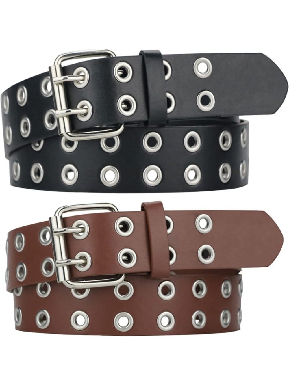 Grommet Leather Belt - Y2K Goth Studded Style for Women, Men & Teens